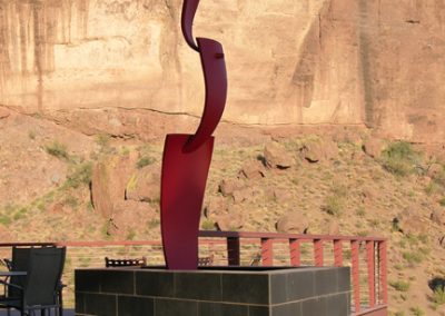 BackFlip, a steel fine art sculpture by Phoenix artist Kevin Caron.