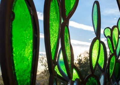 Desert Dancers, a steel and glass garden sculpture by Kevin Caron.