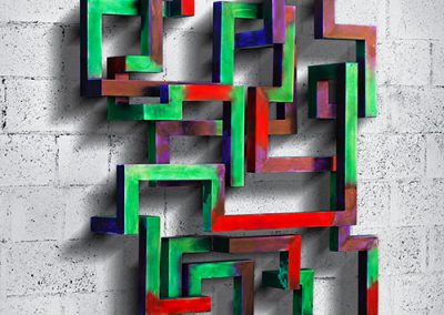 Daedalus, a contemporary wall sculpture by Phoenix artist Kevin Caron.