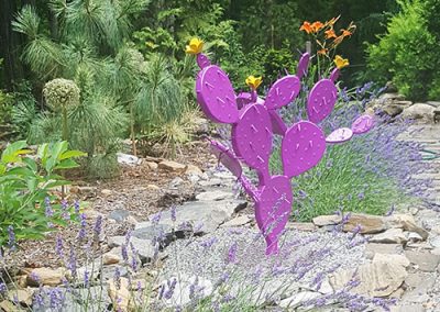 Purple Passion, a steel garden cactus by Phoenix artist Kevin Caron.