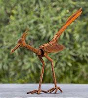 Beep Beep, a roadrunner made of found materials by Kevin Caron