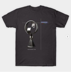Kevin Caron T-shirt, black with Roundabout sculpture