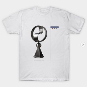 Kevin Caron T-shirt, white with Roundabout sculpture