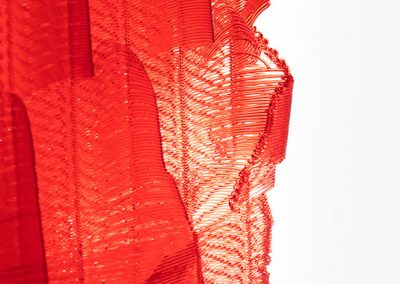 A close up of Ruby, a 3D printed fine art sculpture - Kevin Caron