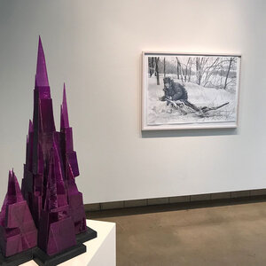 Kevin Caron's fine art sculpture Amethyst City on display at the LHUCA juried exhibit Fall of Civilization