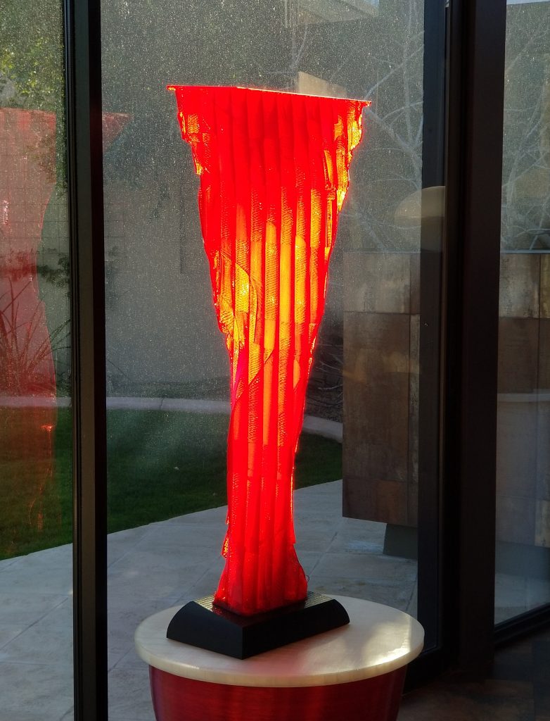 Ruby, a large format 3D printed fine art sculpture in the sun - Kevin Caron