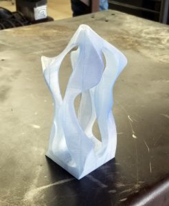 A proposed sound sculpture shown as a 3D printed model - Kevin Caron