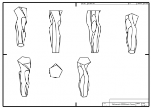 CAD drawing of a proposed sculpture - Kevin Caron