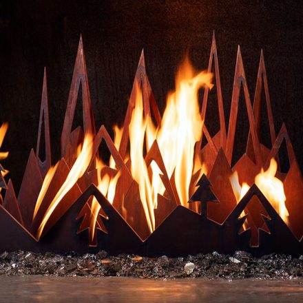 Snowy Peaks fireplace sculpture
