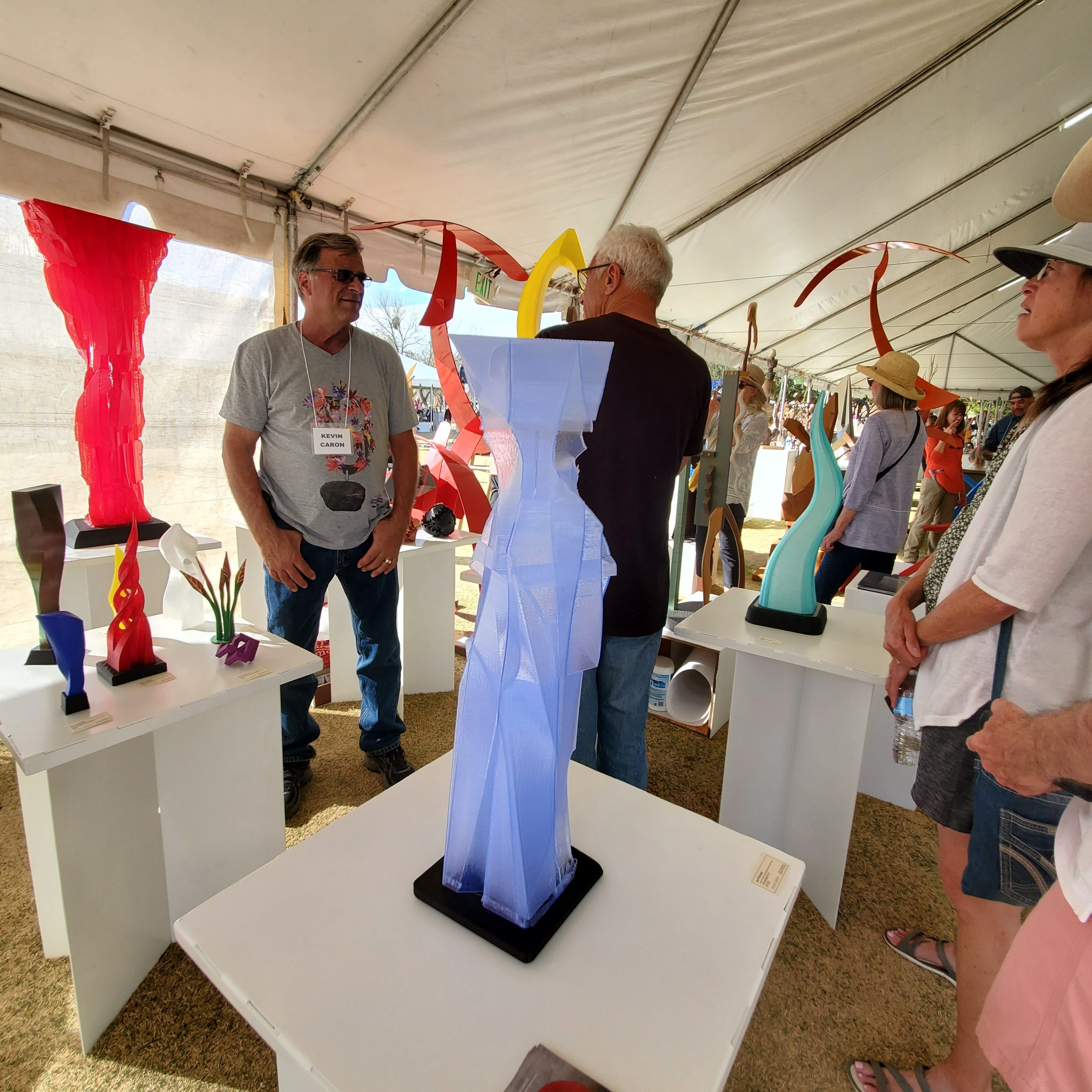Artist Kevin Caron's booth at Sculpture Tucson 2022