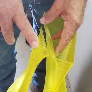 Fail on large translucent yellow 3D printed sculpture - Kevin Caron