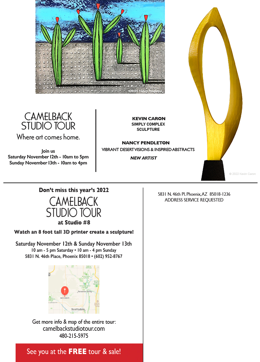 Camelback Studio Tour 2022, Studio 8 - Arizona sculptor Kevin Caron & Arizona painter Nancy Pendleton