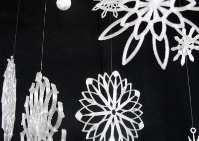 Detail of SnowMobile - a nature inspired snowflake mobile - Kevin Caron