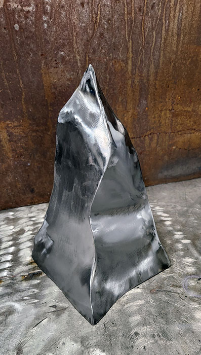 as-yet-untitled small metal contemporary sculpture in process - Kevin Caron