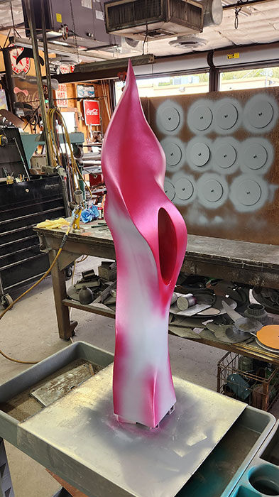 Eyelet, a fine art sculpture, during painting - Kevin Caron