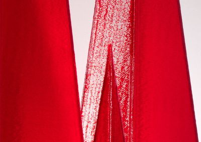 A closeup of Carmine Electra, a translucent red original 3D-printed sculpture - Kevin Caron