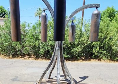 9-foot-tall windchime sound sculpture before finish - Kevin Caron