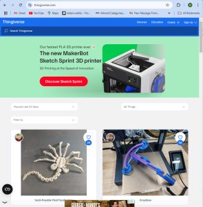 Thingiverse, a source for 3D printed files - Kevin Caron